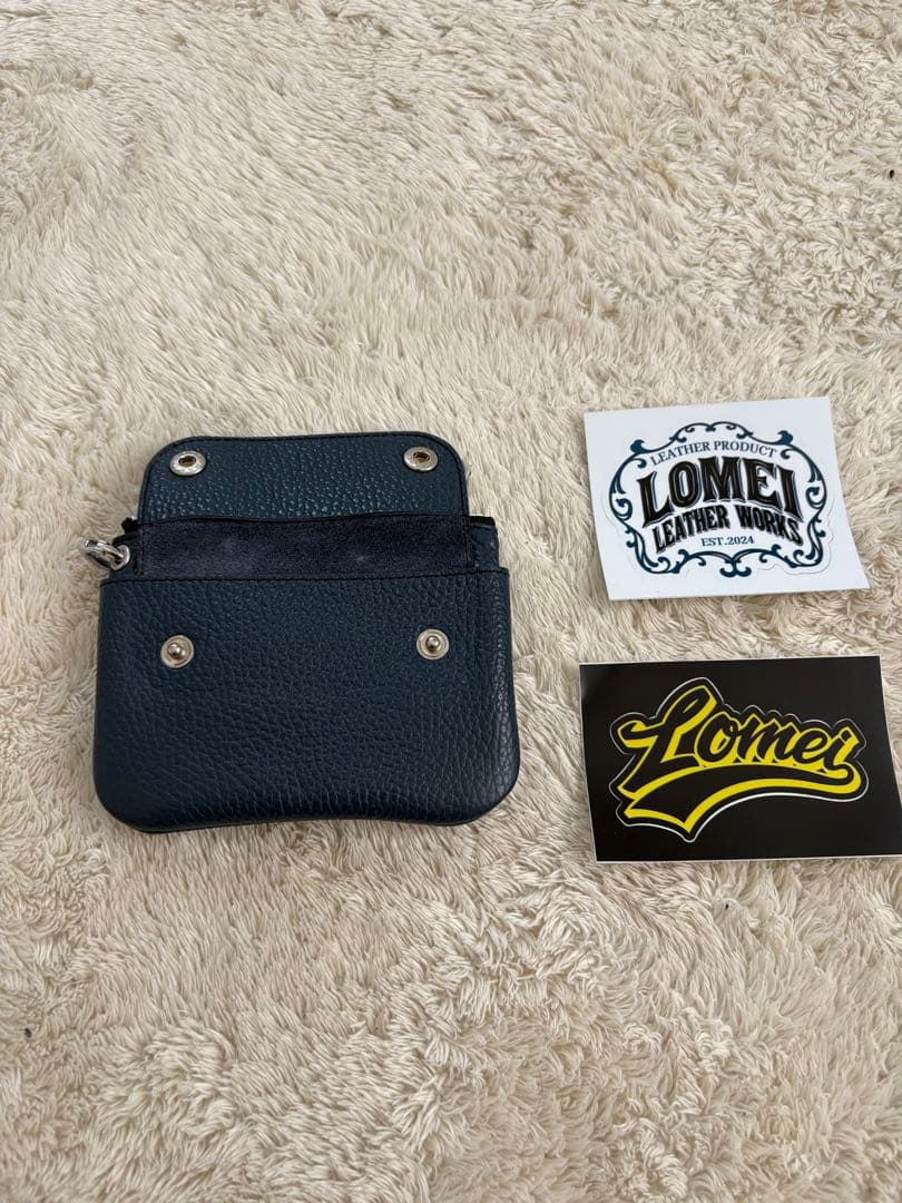 小物 LOMEI Zipper Compact Wallet NAVY BLUE