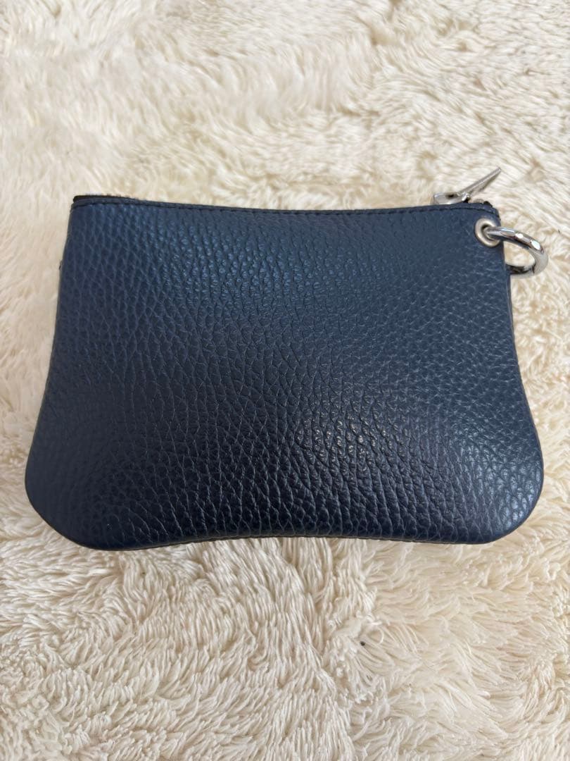 小物 LOMEI Zipper Compact Wallet NAVY BLUE