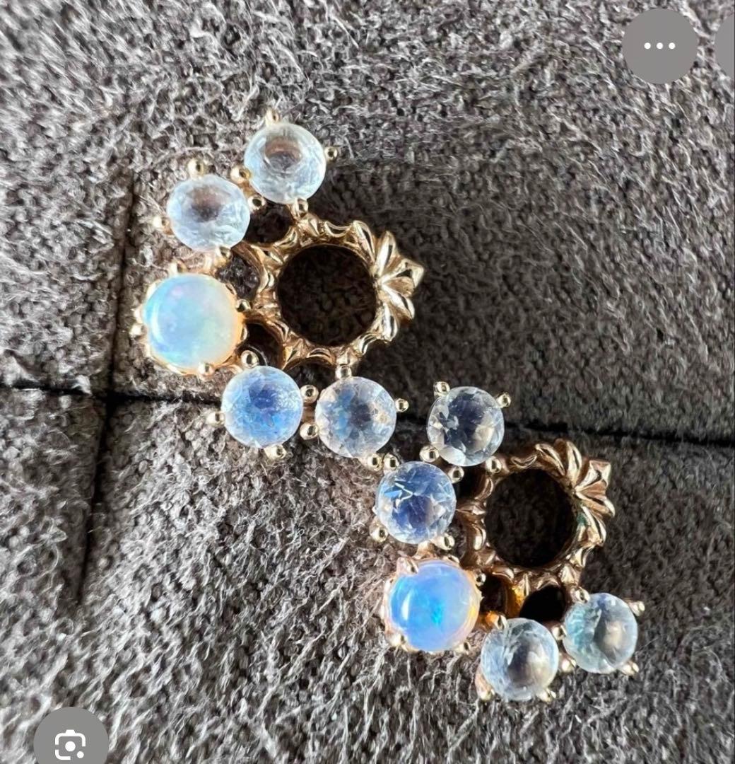 agete k10 オパール　ピアス　チャーム