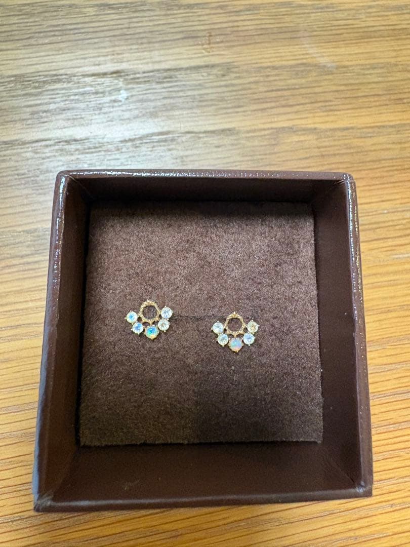 agete k10 オパール　ピアス　チャーム