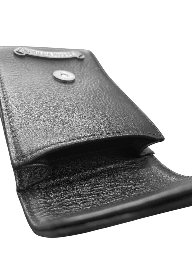 シガレットケース　小物入れ ブラックレザー ケース　シルバー