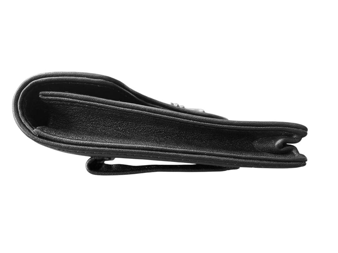 シガレットケース　小物入れ ブラックレザー ケース　シルバー