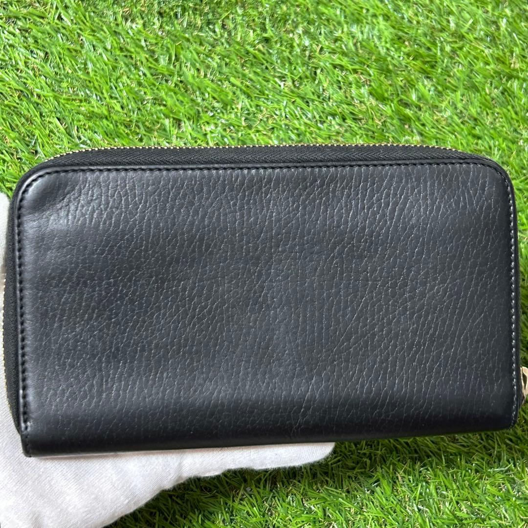 GUCCI グッチ 長財布 ラウンドファスナー ファスナー レザー ブラック
