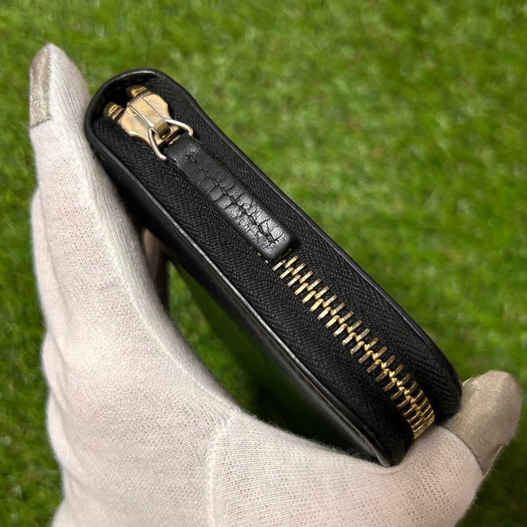 GUCCI グッチ 長財布 ラウンドファスナー ファスナー レザー ブラック