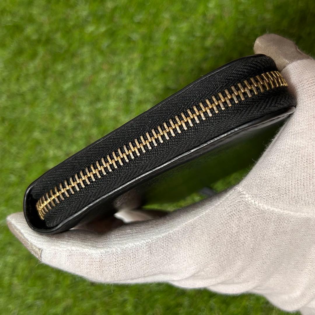 GUCCI グッチ 長財布 ラウンドファスナー ファスナー レザー ブラック