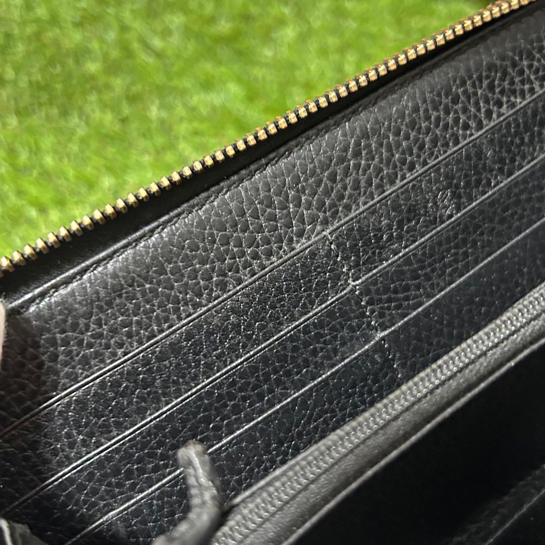 GUCCI グッチ 長財布 ラウンドファスナー ファスナー レザー ブラック