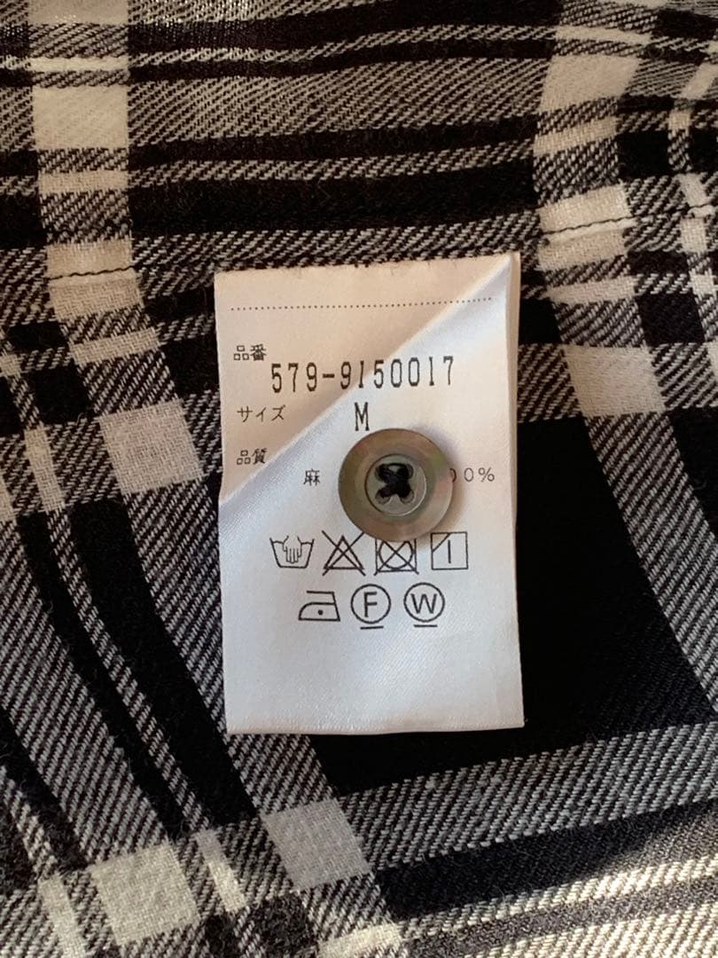 に*み様 Margaret Howell ブラック×ホワイト チェック リネンシ