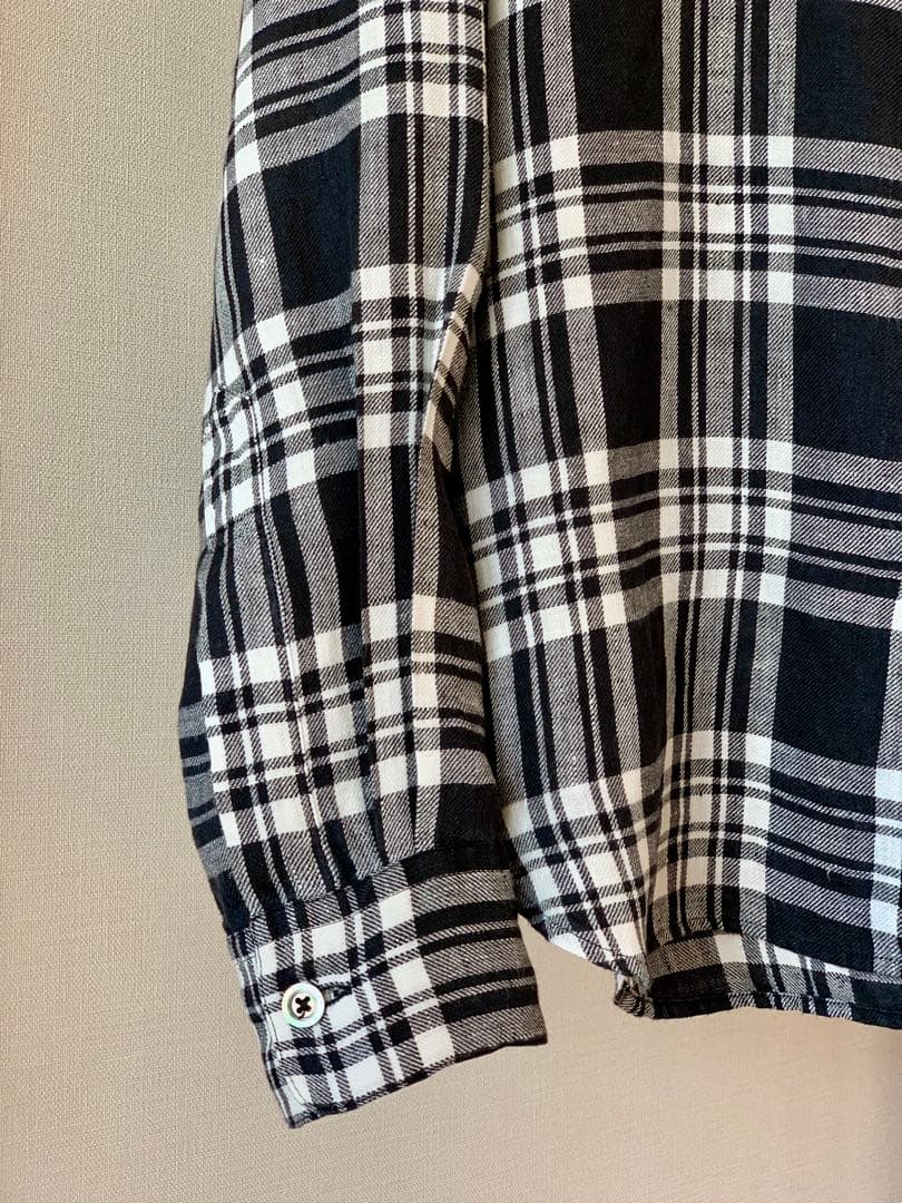 に*み様 Margaret Howell ブラック×ホワイト チェック リネンシ