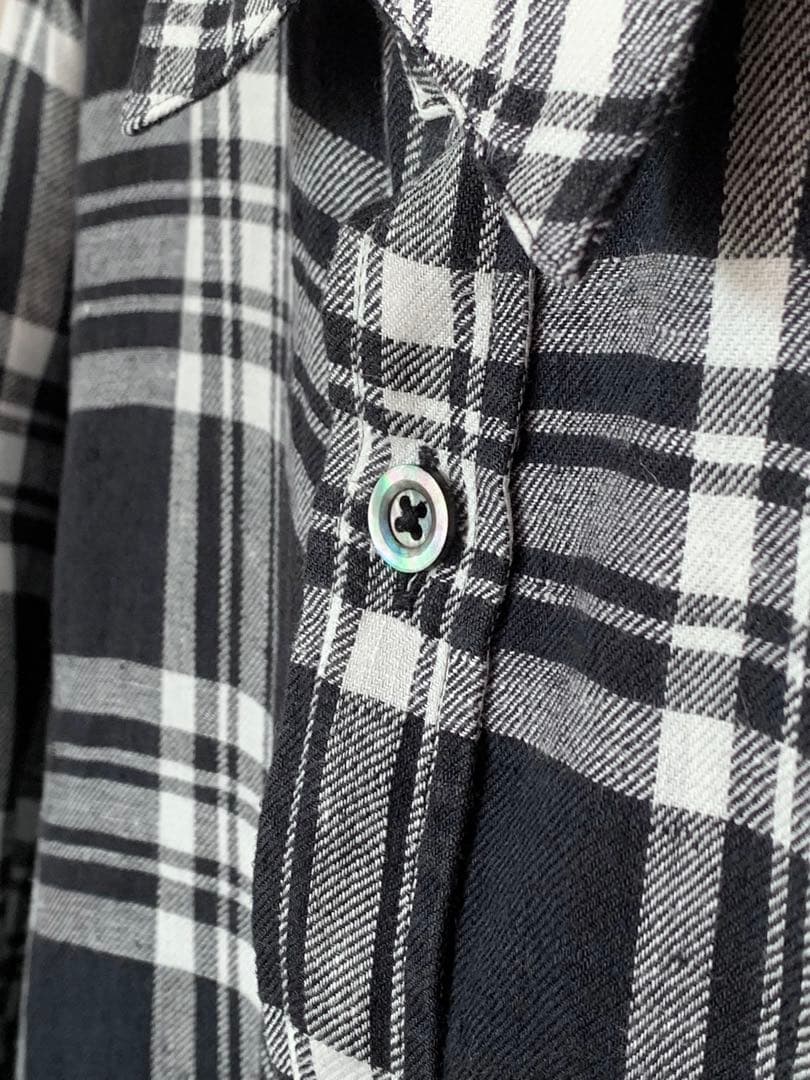 に*み様 Margaret Howell ブラック×ホワイト チェック リネンシ