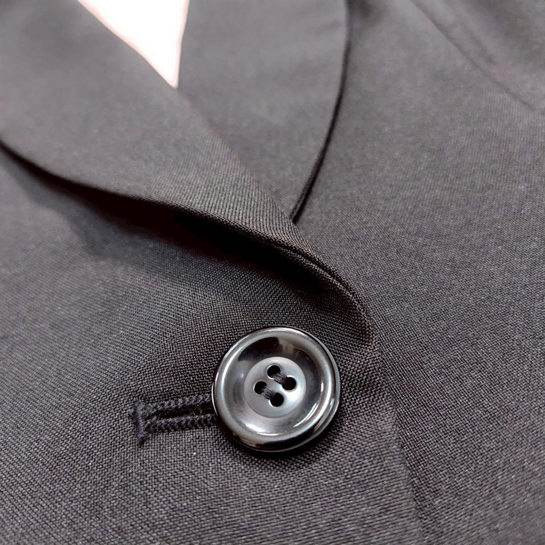 美品 パンツスーツ ブラック3点 セットアップ 就活 リクルート 17号 大きい