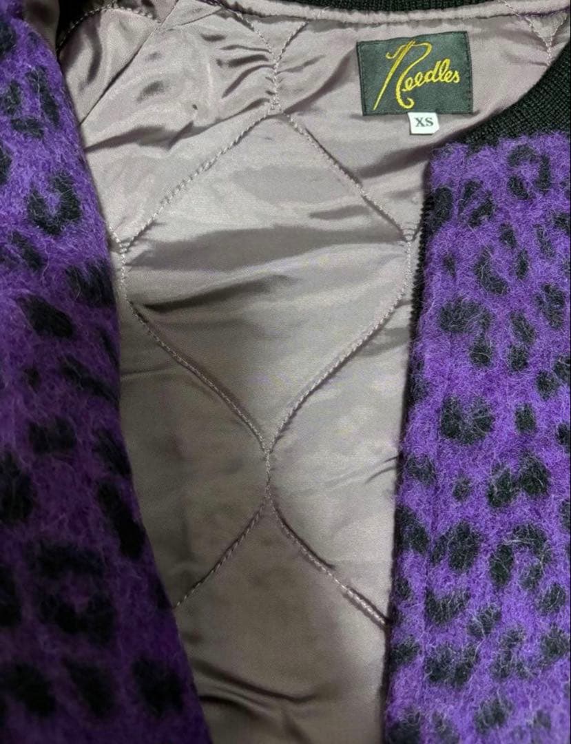 ニードルス×ビームス別注 アニマル柄 ジップジャケット パープルレオパード