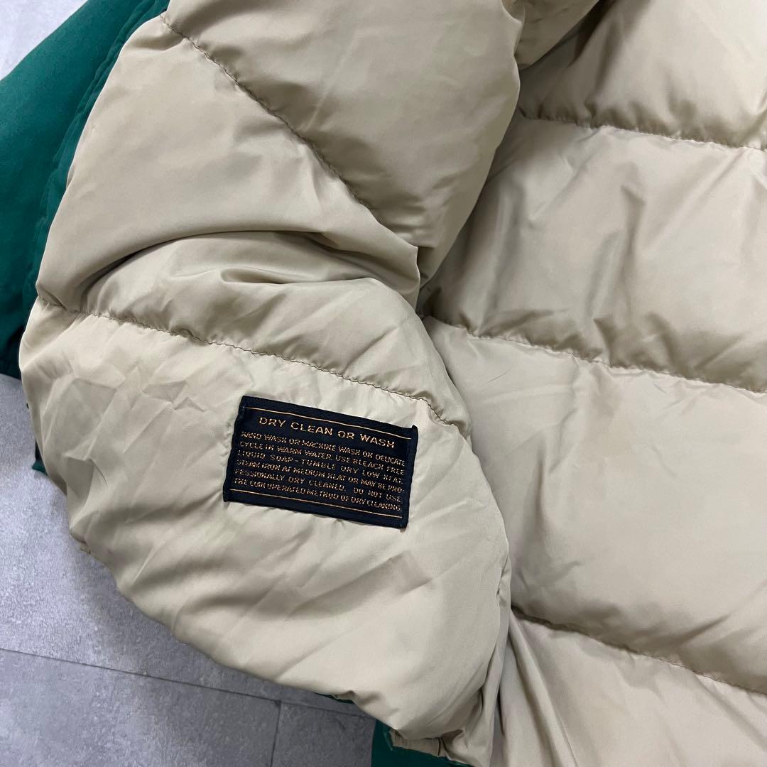 オールドエディーバウアーダウンジャケット緑黒タグUSAアメリカアウトドア古着