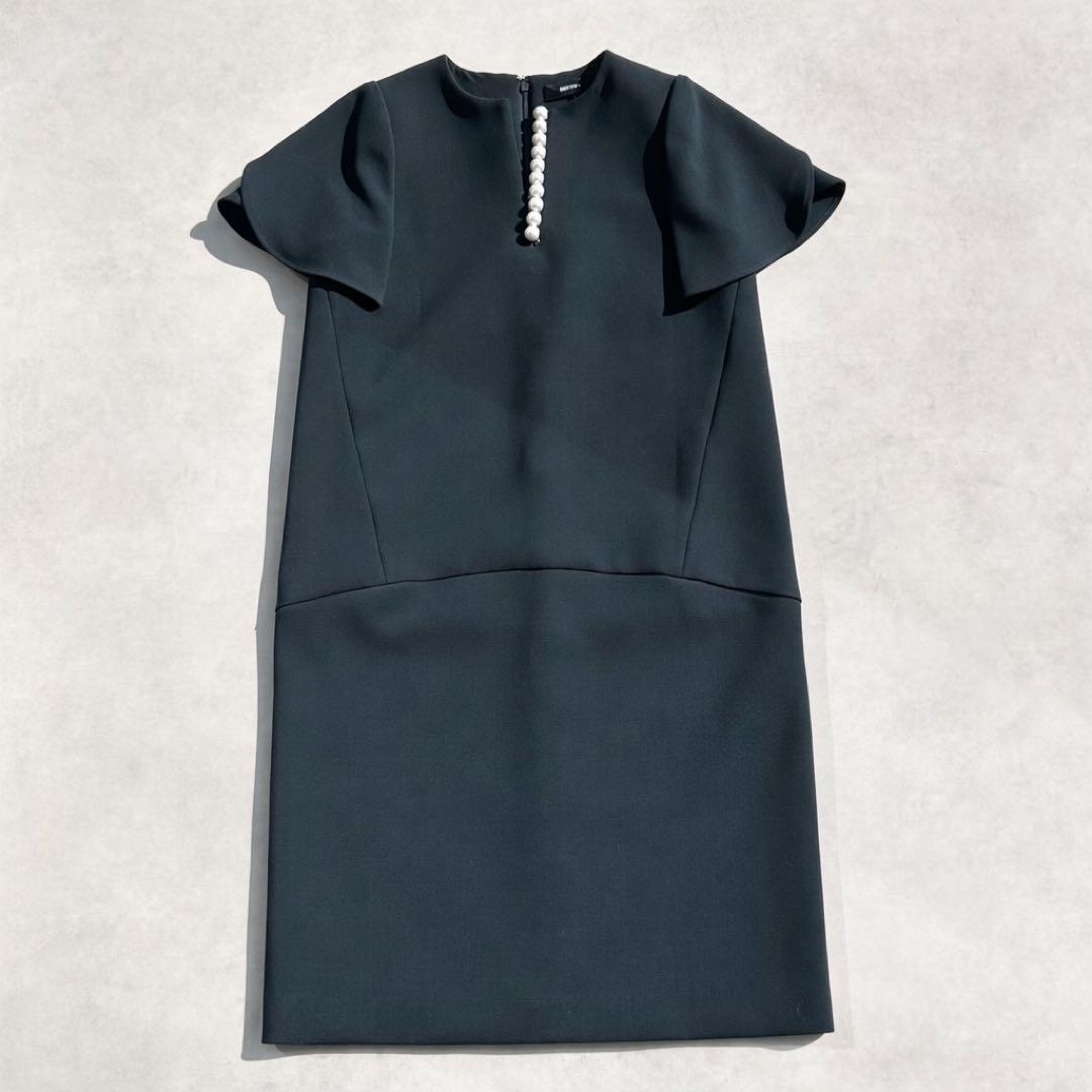 ♡極美品♡ ヨーコチャン　フレアスリーブパールドレス　ネイビー　21年製