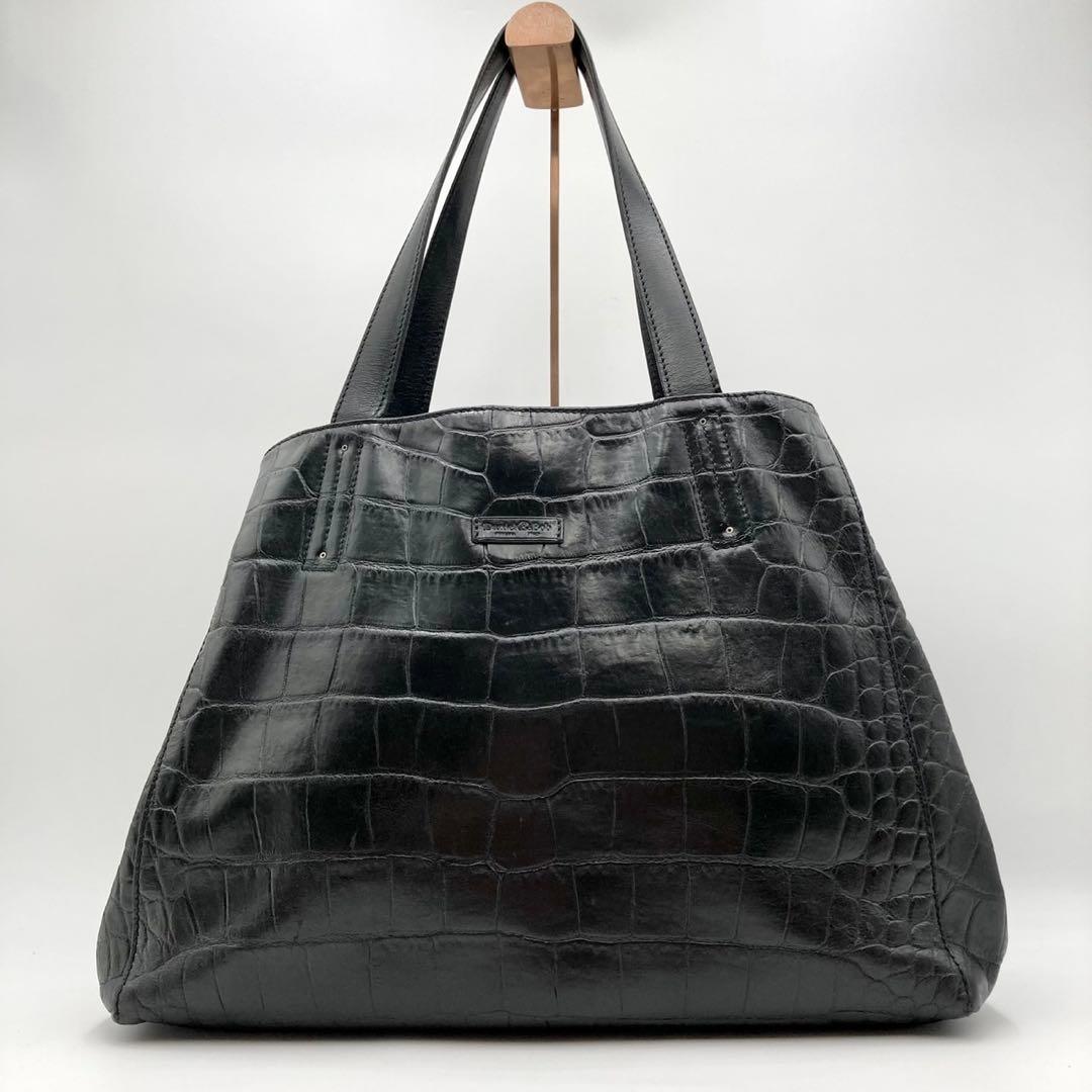 ノブ✨ダニエル&ボブ EDIFICE別注 トートバッグ 黒 レザー クロコ