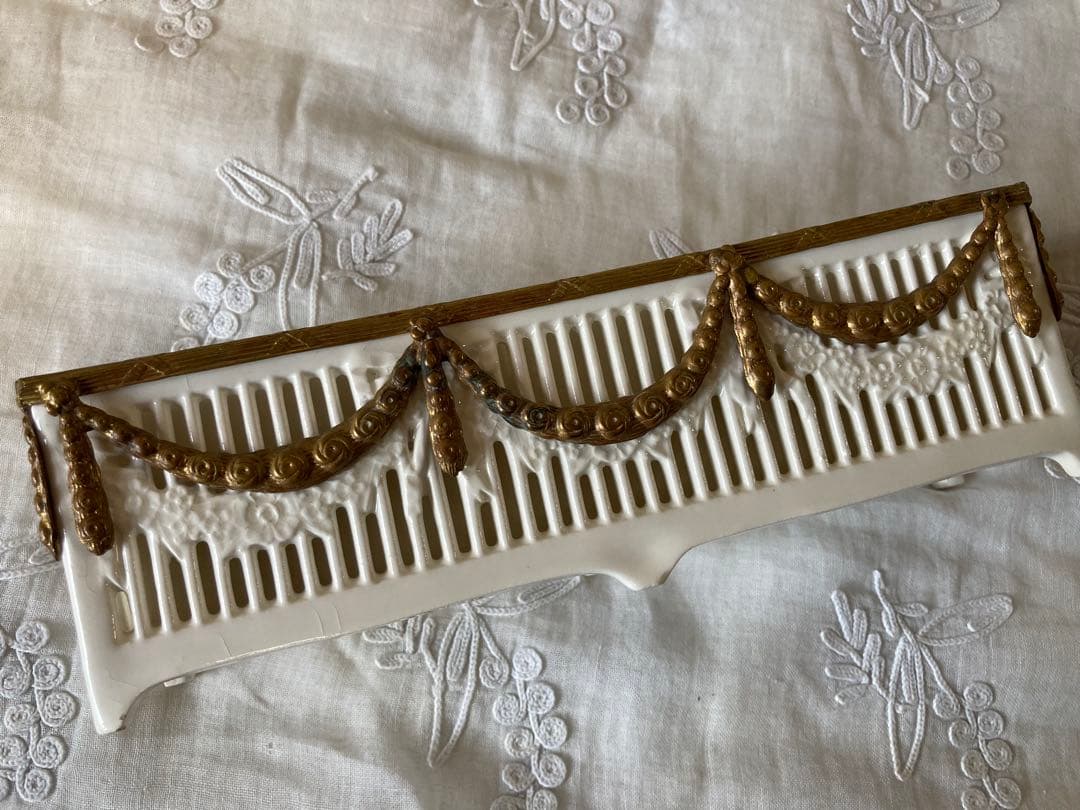 フランス アンティーク 薔薇のガーランド 小箱 陶器 ボックス 小箱19世紀