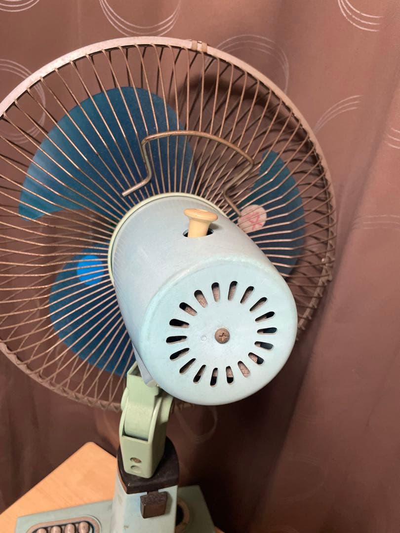 ★卓上　扇風機 水色 30cm 3段階風量★ナショナル★動作確認済み★レトロ★