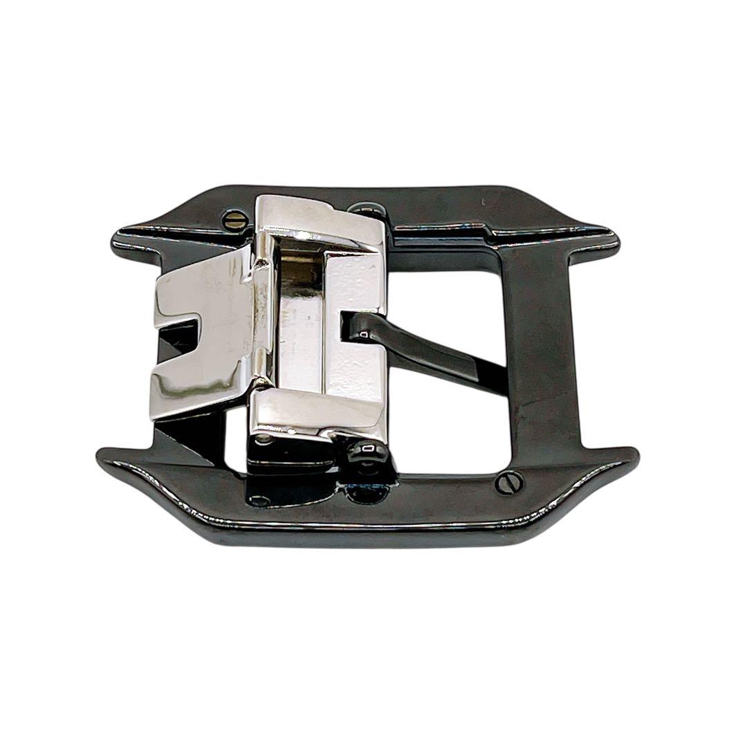 美品 カルティエ サントス ドゥ ベルト 黒 ブラック 銀 シルバー メンズ