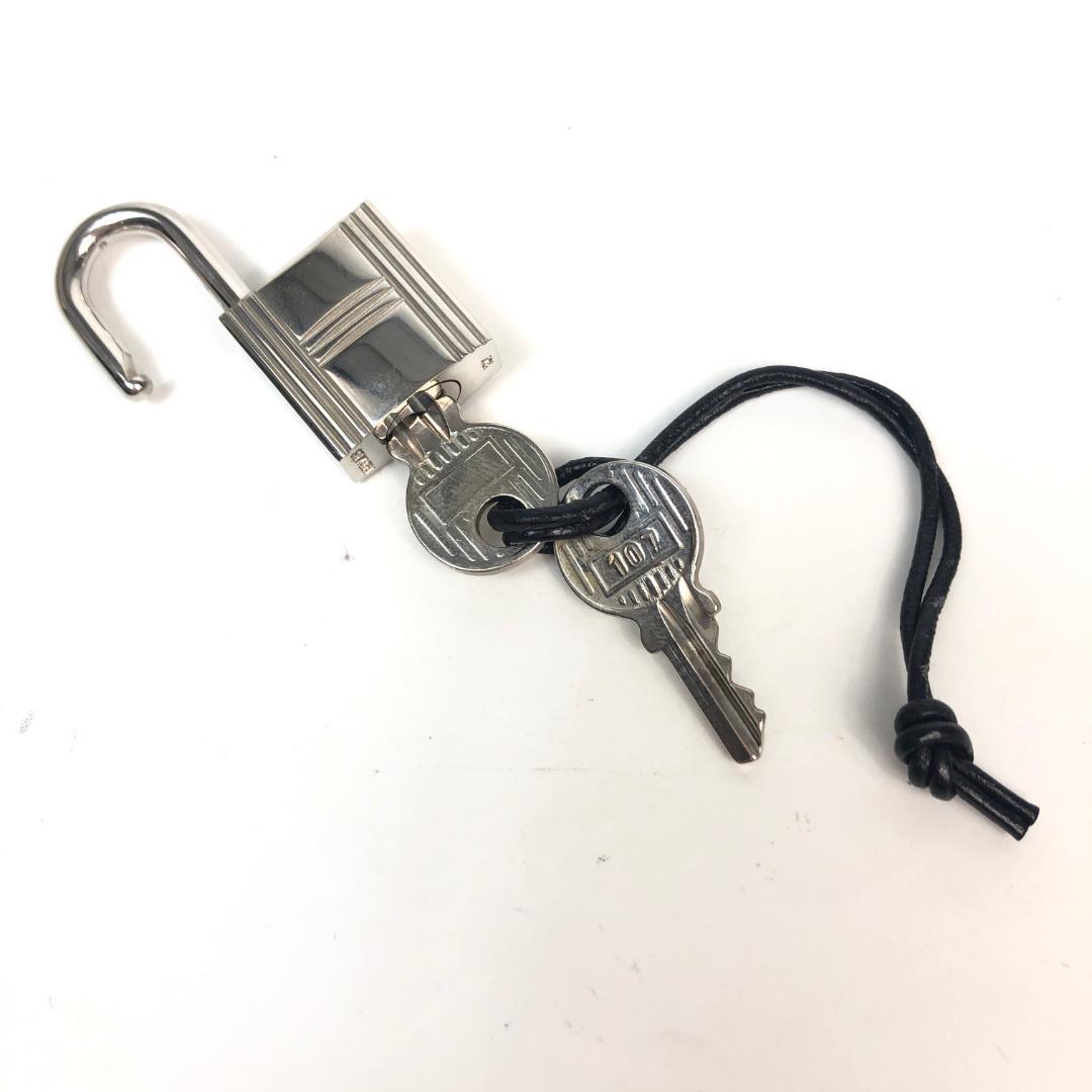 11F133 エルメス カデナ 南京錠 鍵 キー 2本 107番 シルバー 銀