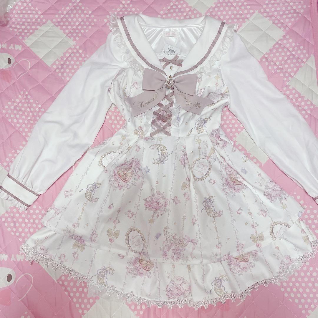 新品タグ付♡リズリサ♡ジュエリー柄セットアップ♡ホワイト♡