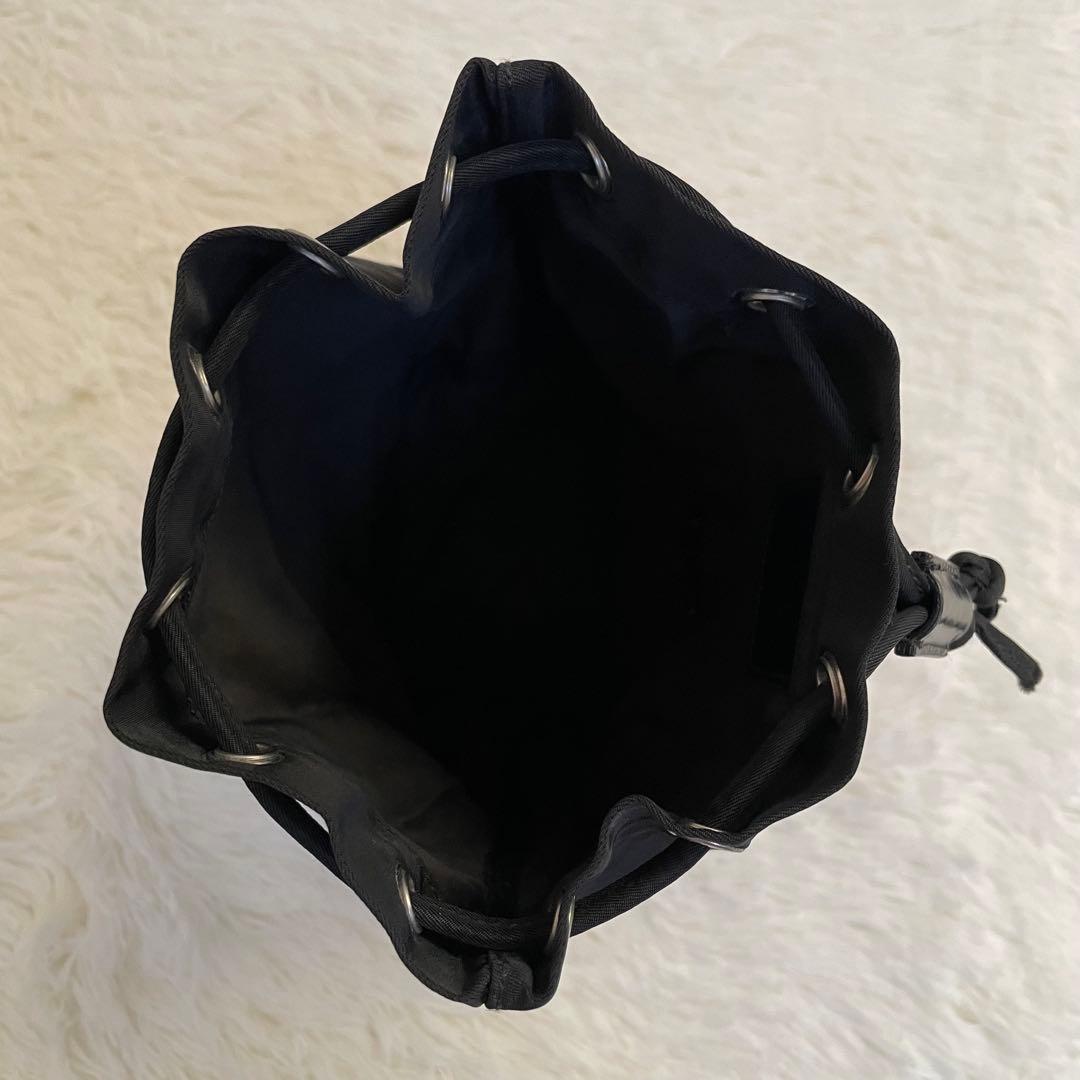 【美品】PRADA プラダ アクセサリーポーチ ブラック ナイロン 巾着