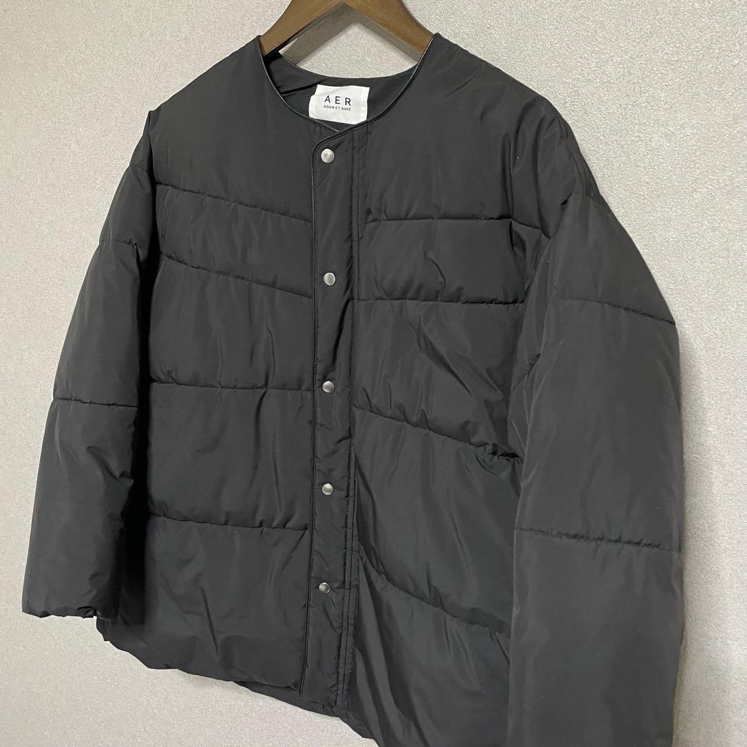 アダムエロペ　美品　テントシルエット　ダウンライク　中綿ジャケット　ブラック　黒
