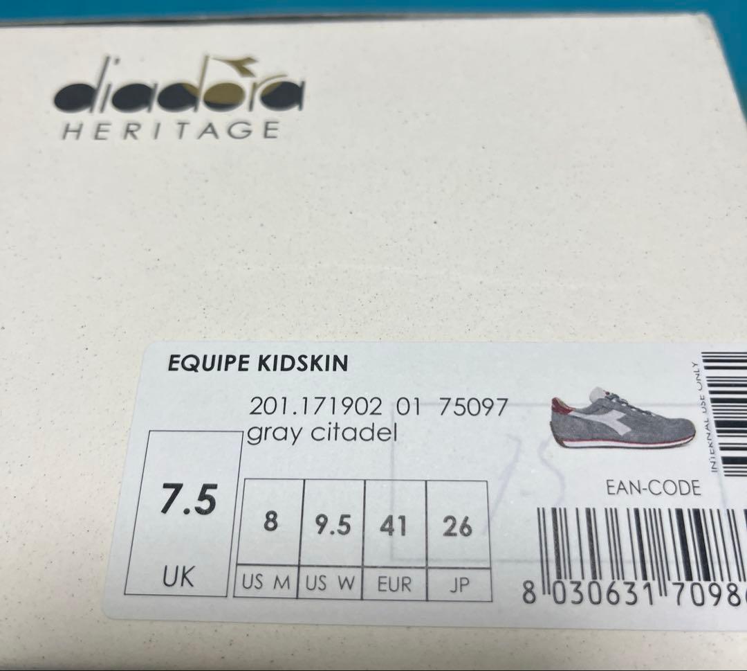 diadora Heritage スニーカー グレー/レッド　イタリア