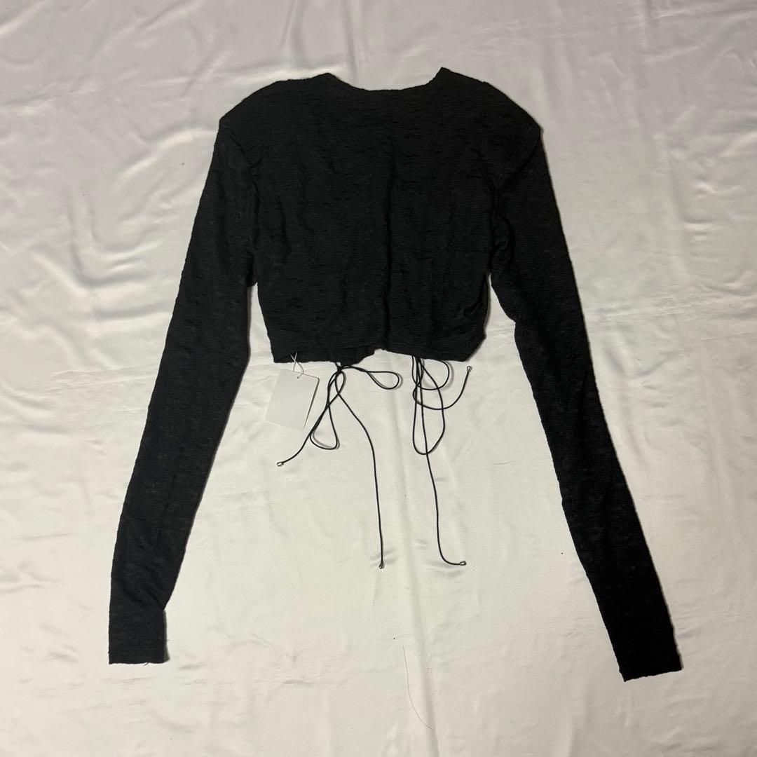 theredthread S lace up cardigan カーディガン 黒