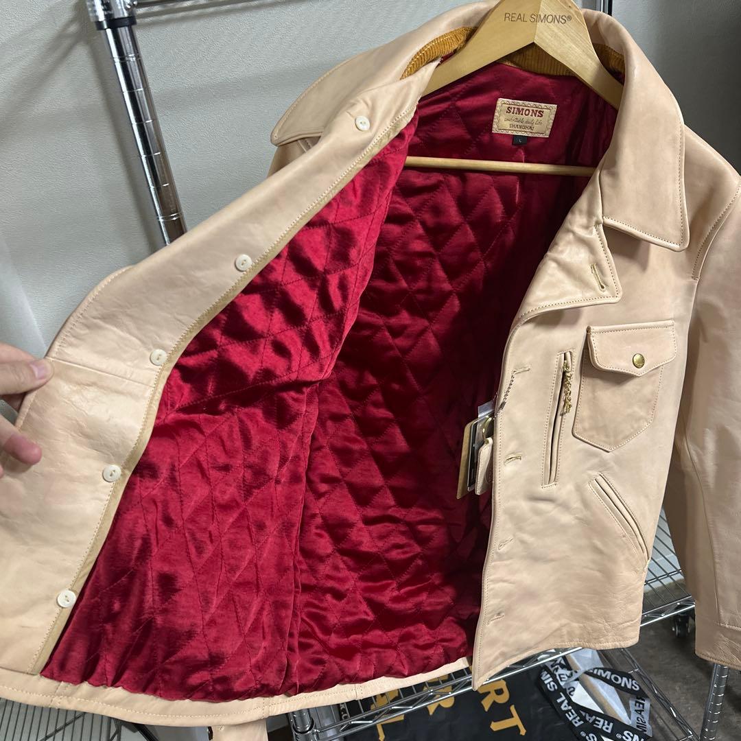 1940年代風 机车ジャケット 馬革フルベジ 1.1-1.2mm L