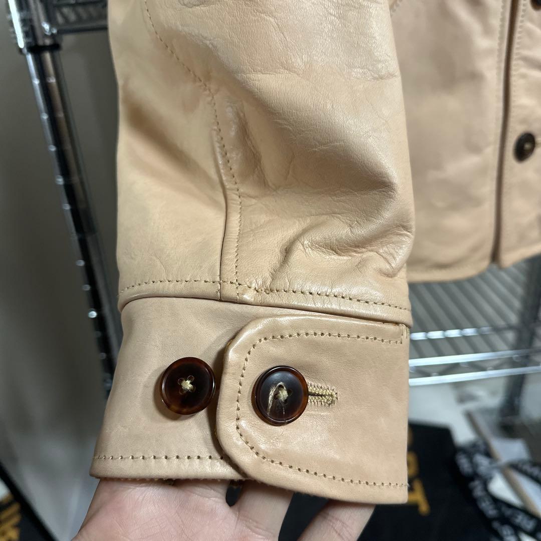 1940年代風 机车ジャケット 馬革フルベジ 1.1-1.2mm L