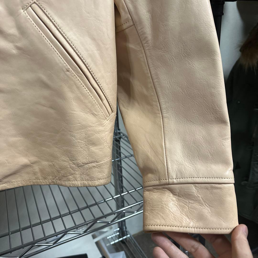 1940年代風 机车ジャケット 馬革フルベジ 1.1-1.2mm L