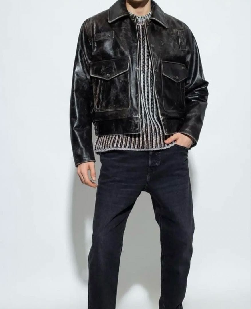 DIESEL レザージャケット ブラック　グレン　マーティンス