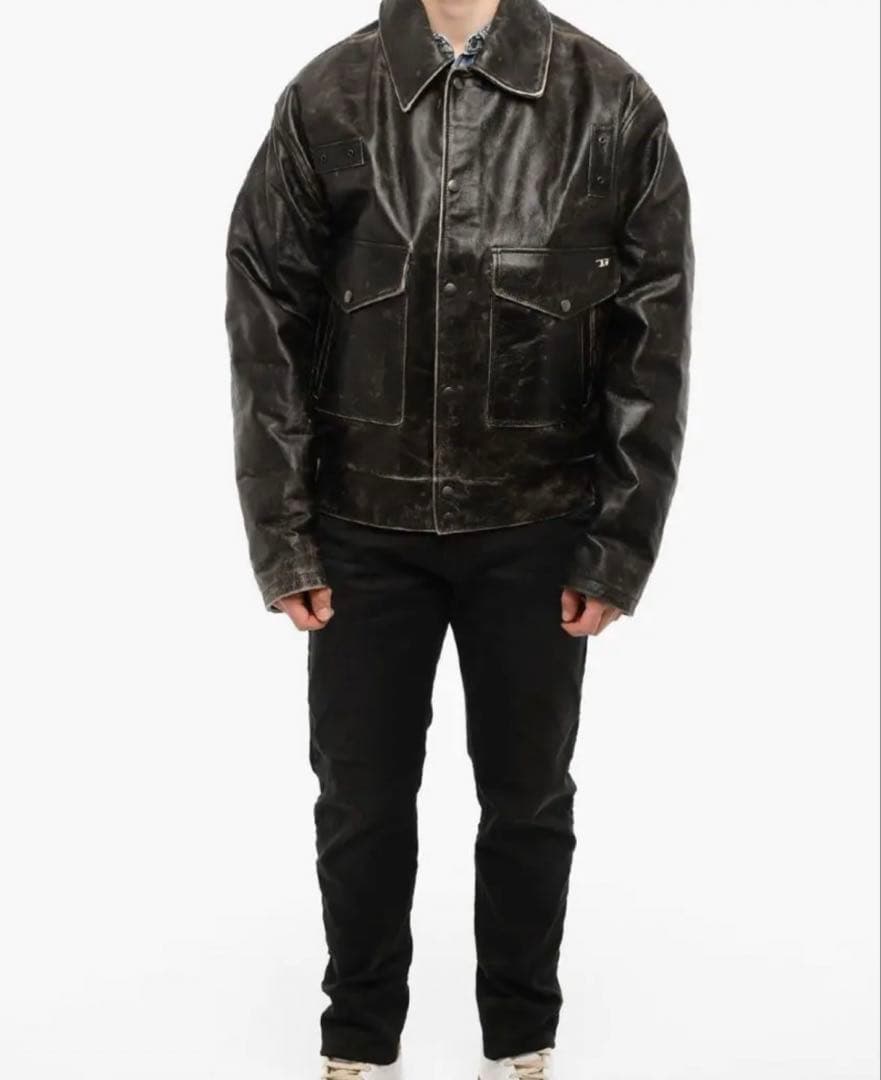DIESEL レザージャケット ブラック　グレン　マーティンス