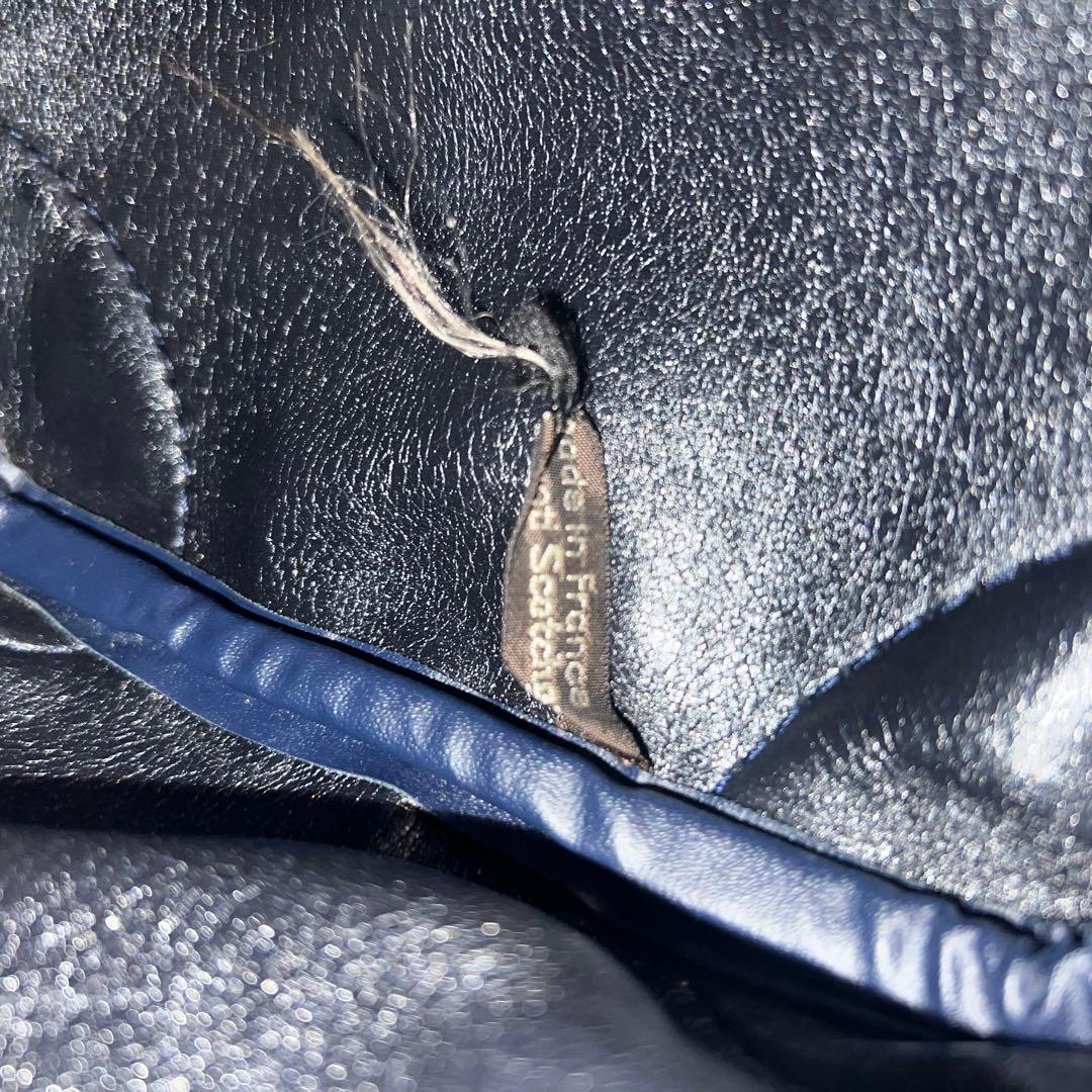 【極美品】Dior ミニボストンバッグ トロッター キャンバス レザー ネイビー