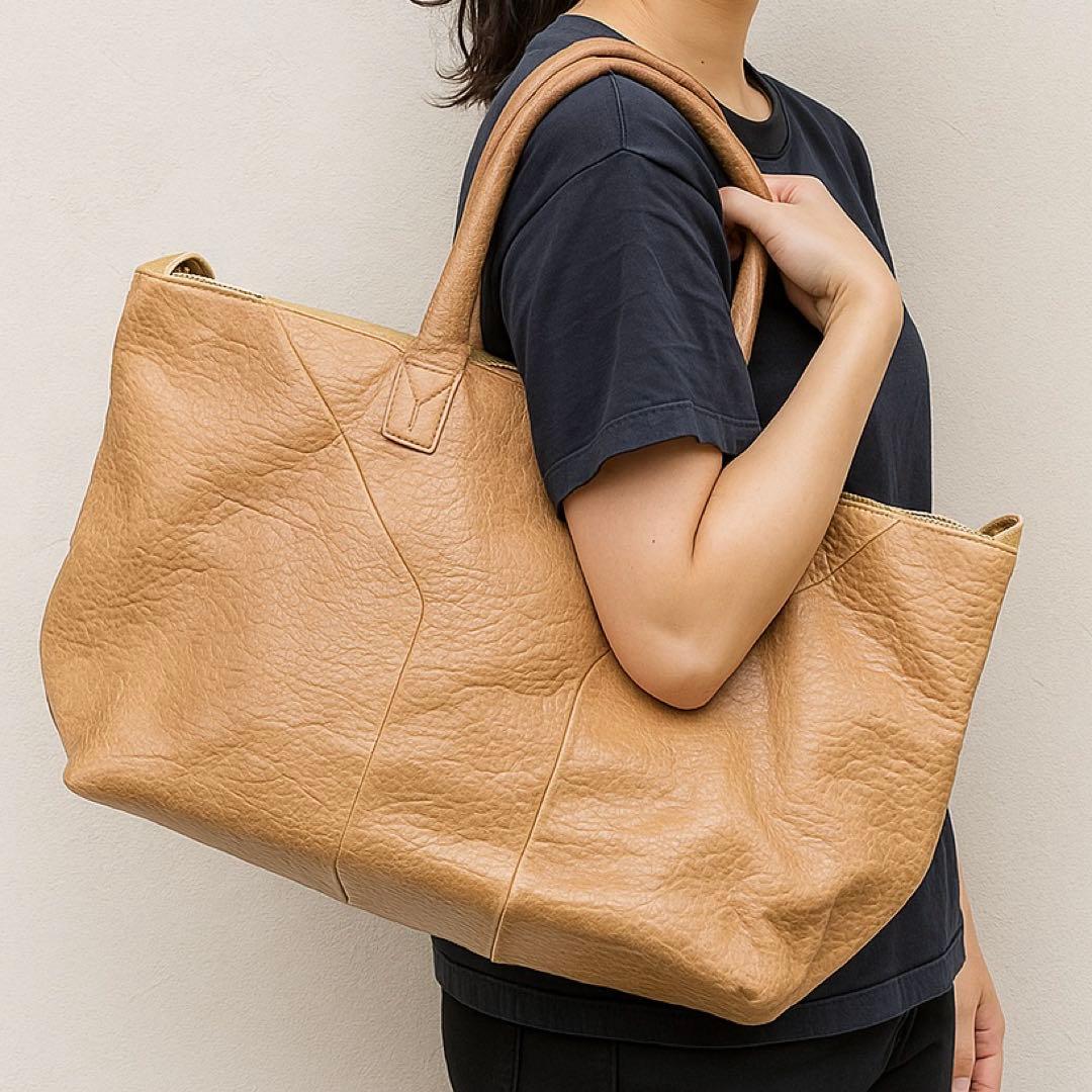 イヴサンローラン イージー Yモチーフ ボストンバッグ レザー ブラウン 899