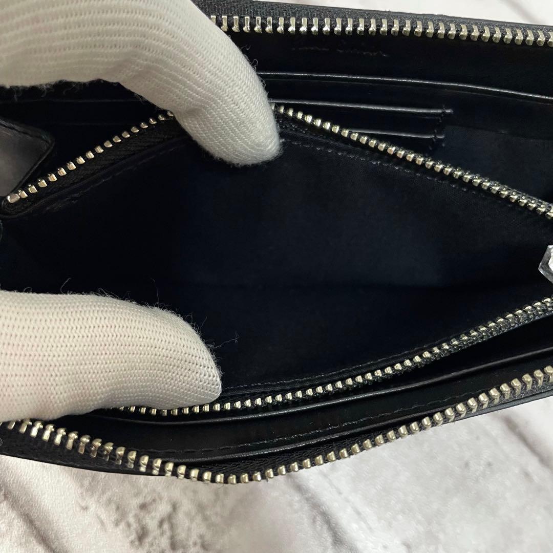 美品✨ ポールスミス　長財布　マーケトリーストライプラビット　ラウンドジップ　黒