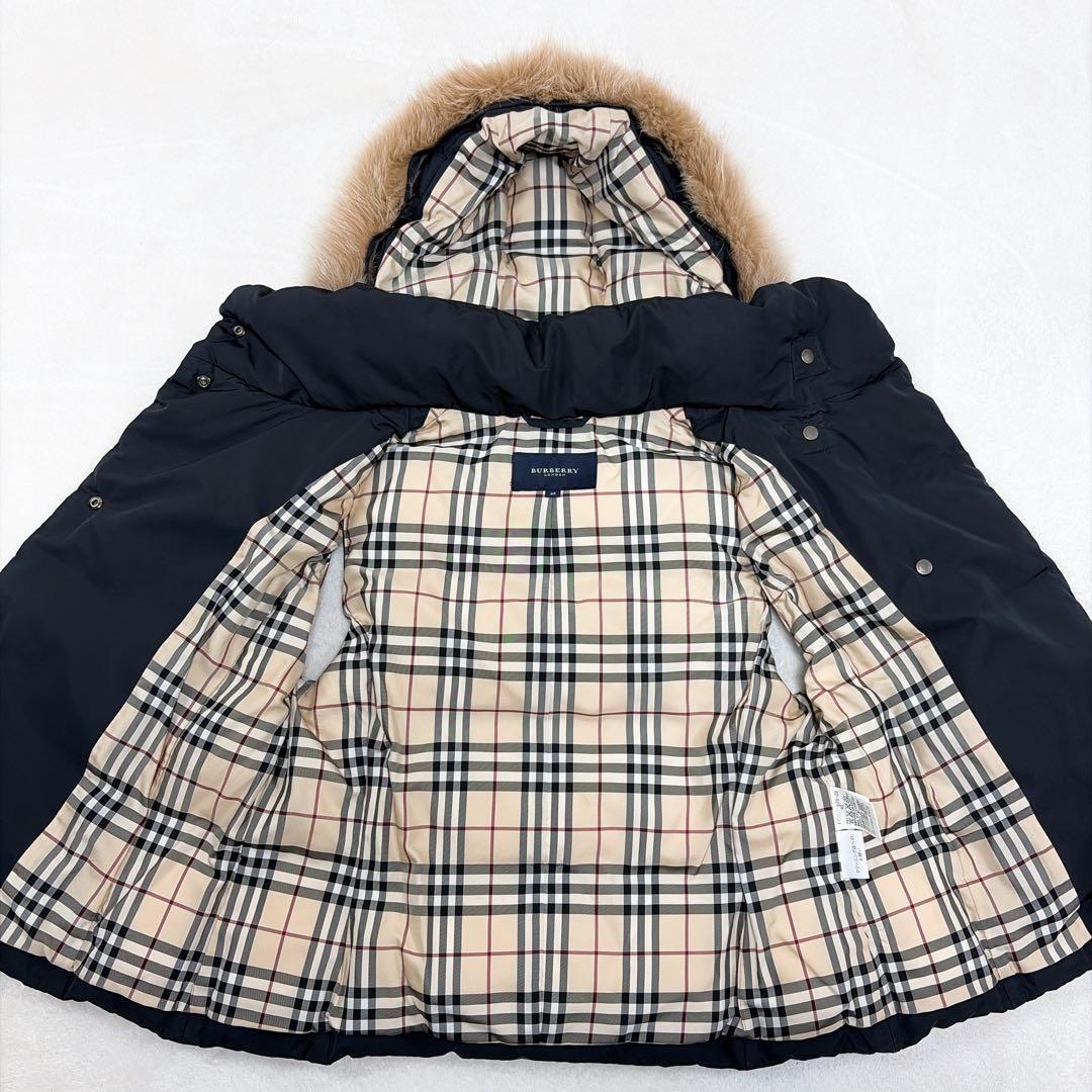 バーバリーロンドン ダウンベスト ノバチェック 3wayフォックスファー 40