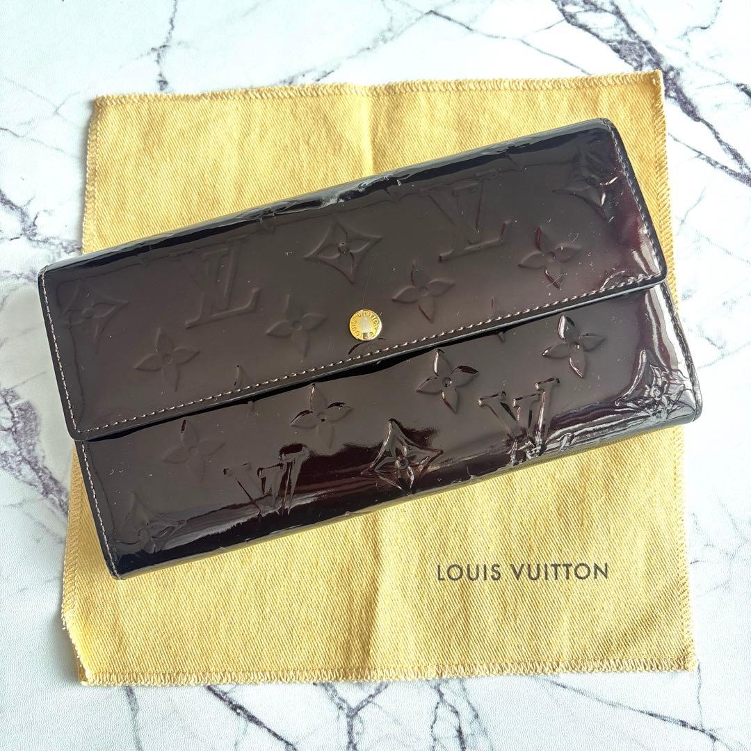 【極美品】ルイヴィトン☆モノグラム／ヴェルニ☆ポルトフォイユ・サラ☆アマラント⑨
