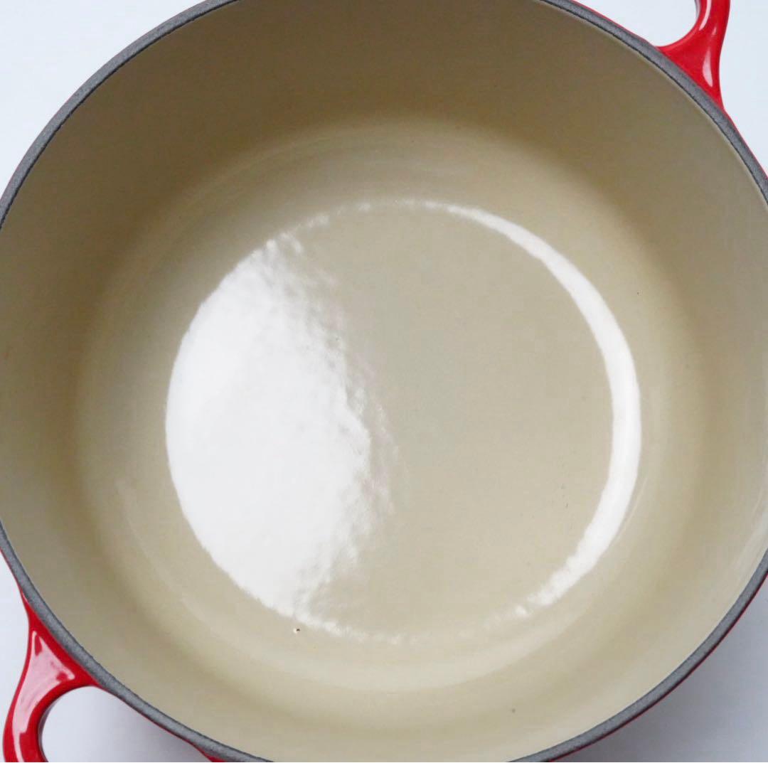 【美品】LE CREUSET　ココット ロンド チェリーレッド　20cm