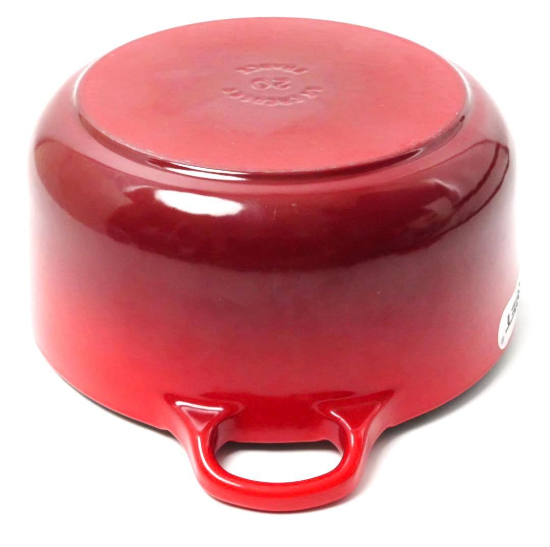 【美品】LE CREUSET　ココット ロンド チェリーレッド　20cm