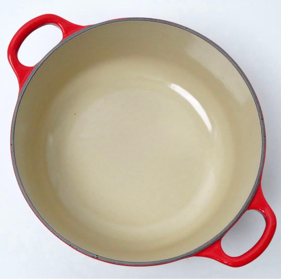 【美品】LE CREUSET　ココット ロンド チェリーレッド　20cm