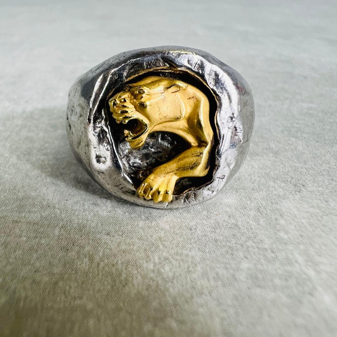 カレライカレラ パンサー 18号 ユニセックス SV925 K18 リング