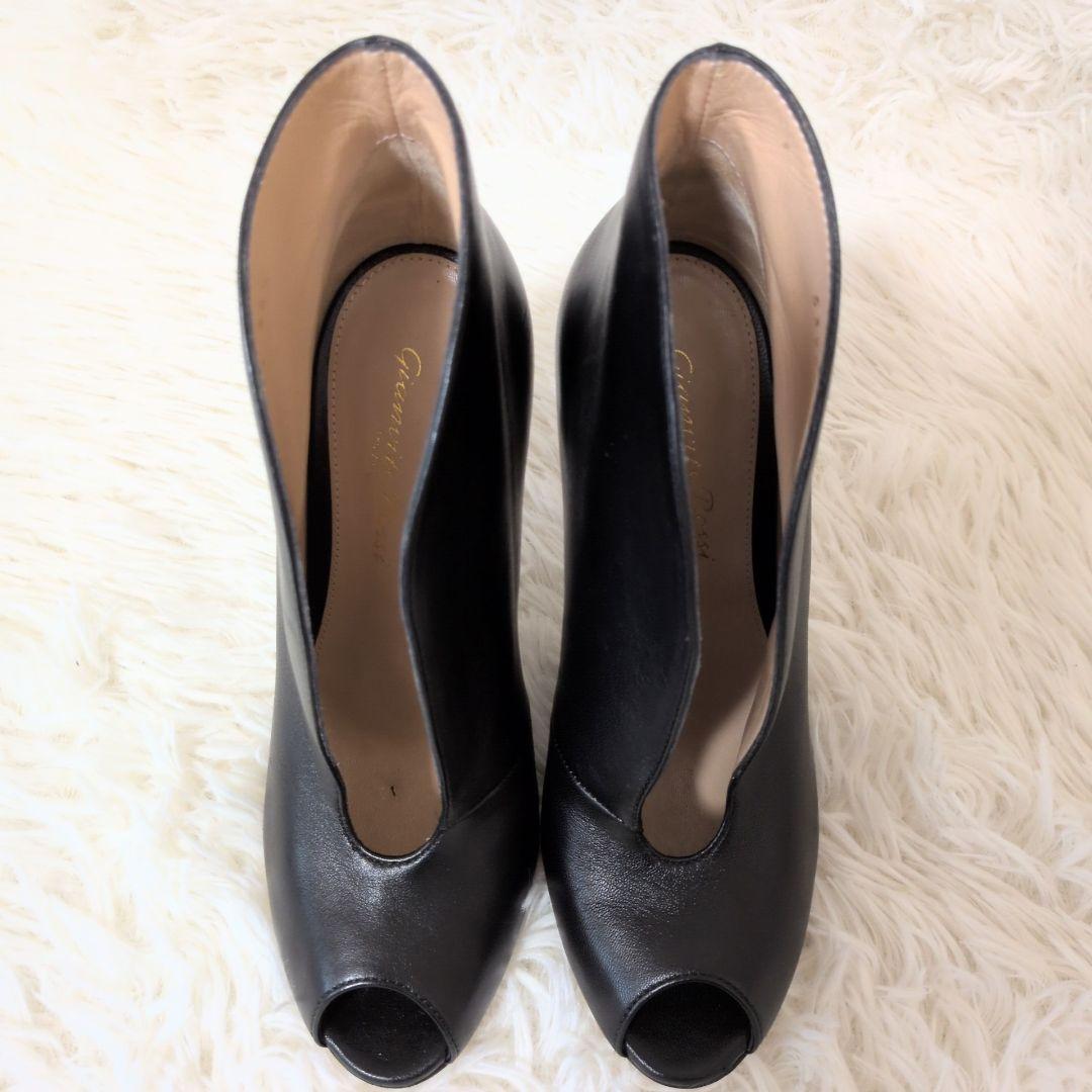 【極美品】Gianvito Rossi オープントゥヒールパンプス 黒 22cm