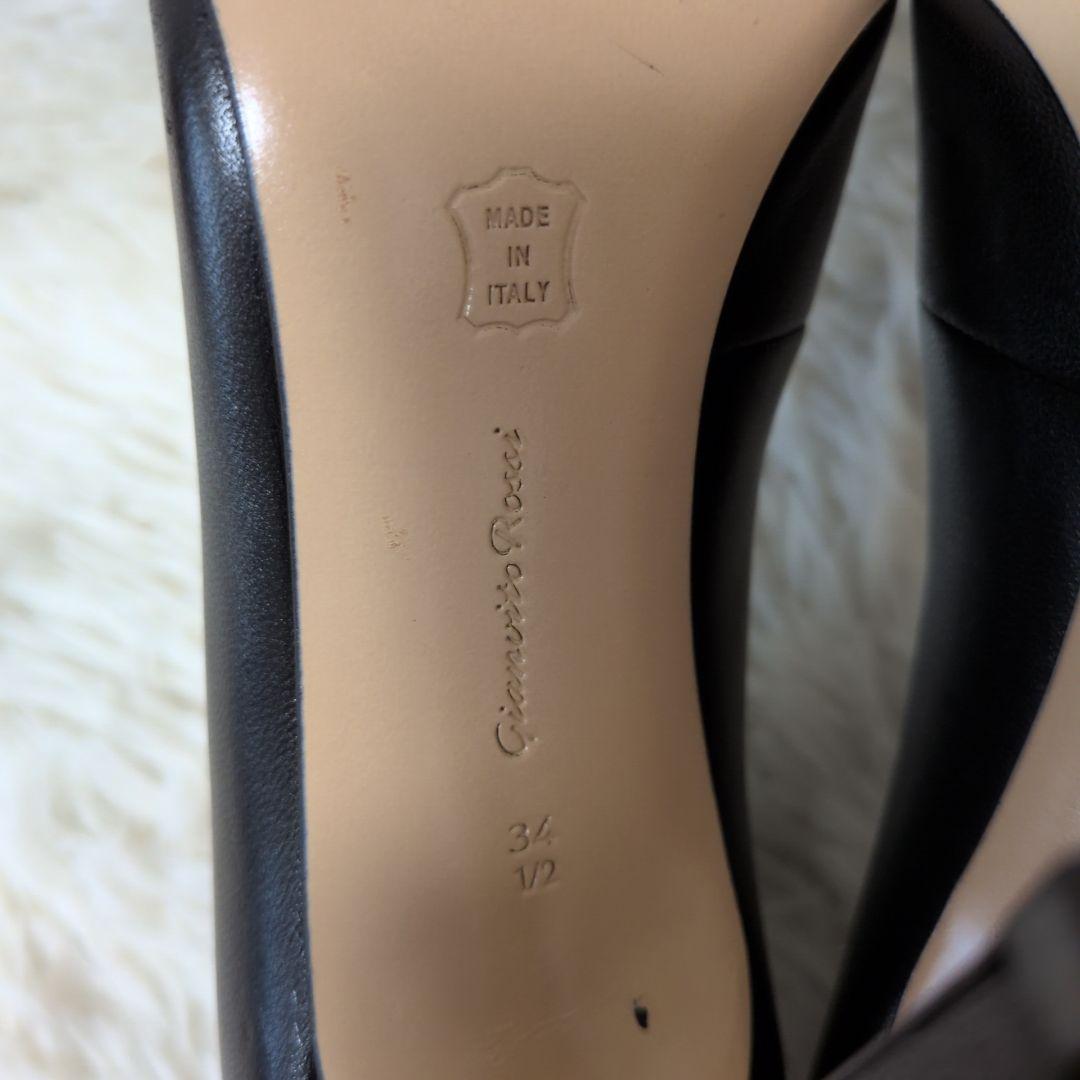 【極美品】Gianvito Rossi オープントゥヒールパンプス 黒 22cm