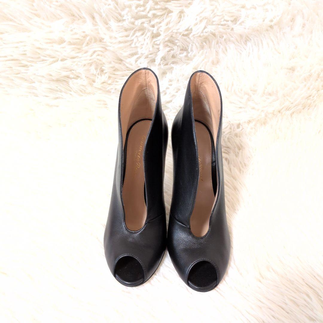 【極美品】Gianvito Rossi オープントゥヒールパンプス 黒 22cm