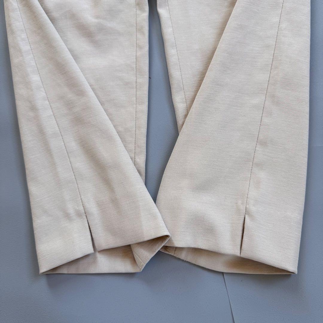 美品　プラステ　パンツスーツ　L ノーカラー　背抜き　ベージュ　セットアップ