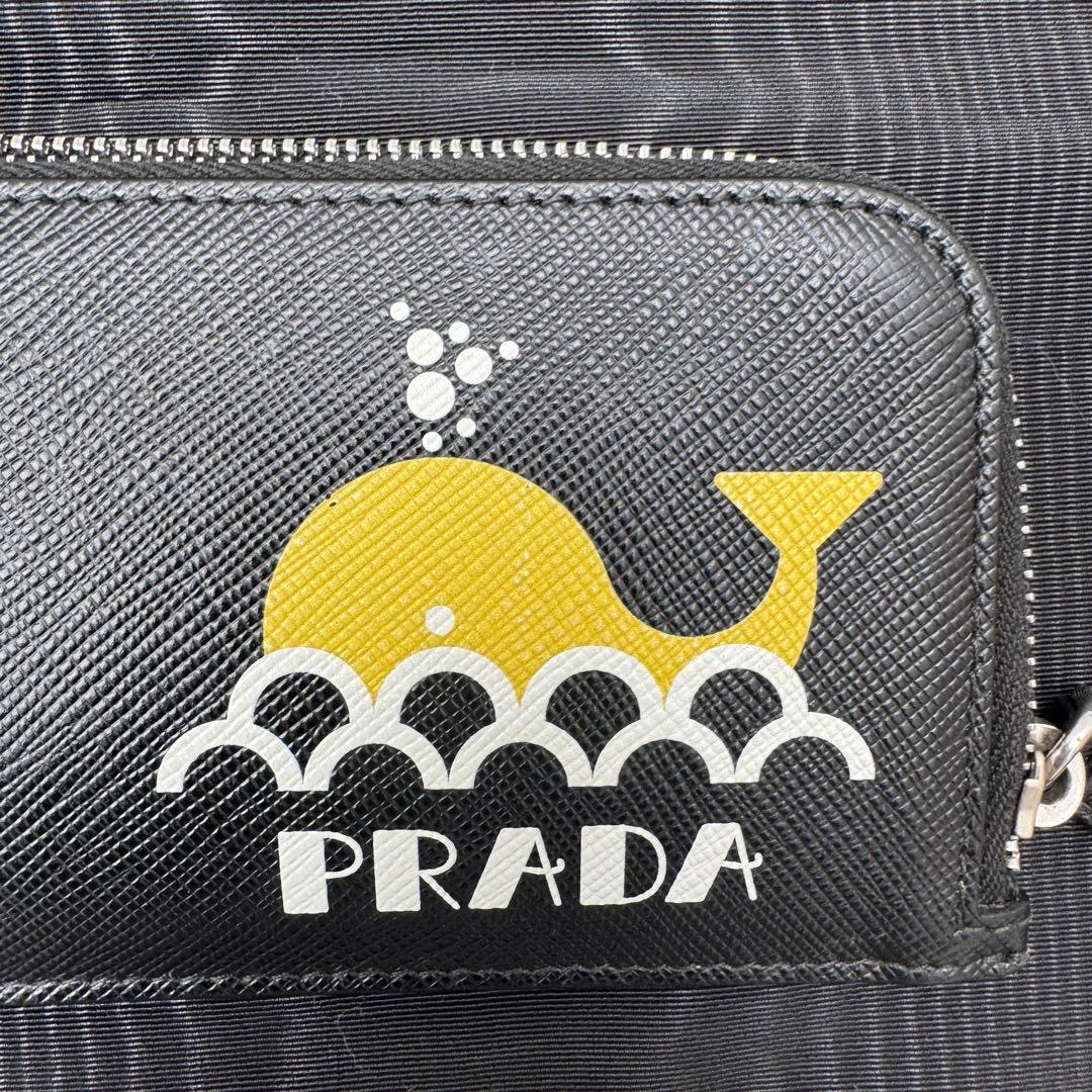 PRADA サフィアーノ クジラ柄 カードケース ケース 黒