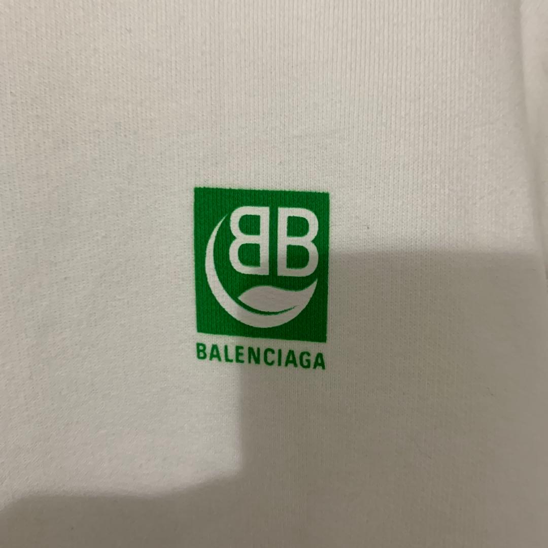 BALENCIAGA ロゴ パーカー ホワイト グリーン