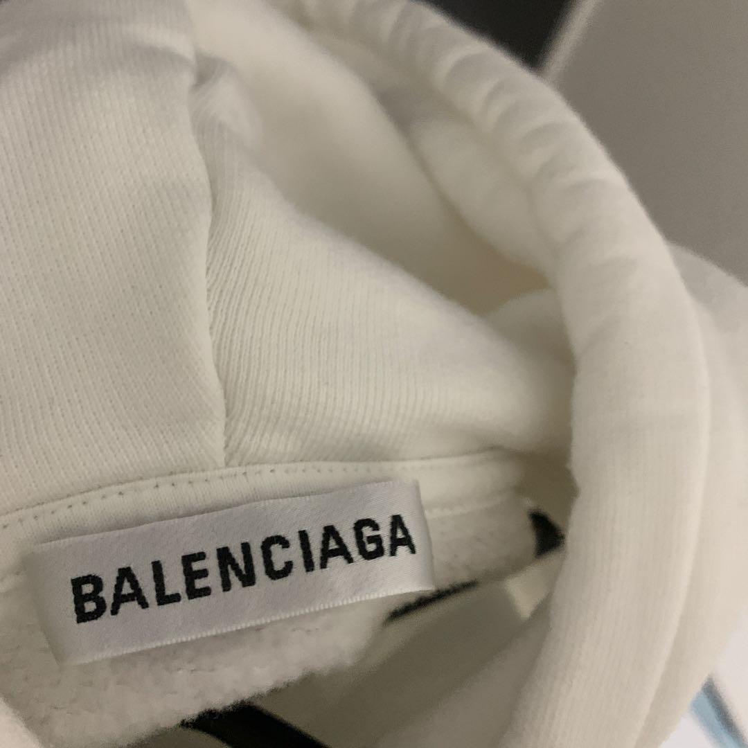 BALENCIAGA ロゴ パーカー ホワイト グリーン