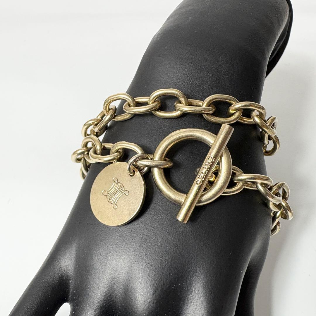 セリーヌ　CELINE トリオンフ　ゴールドカラー　ブレスレット　ユニセックス