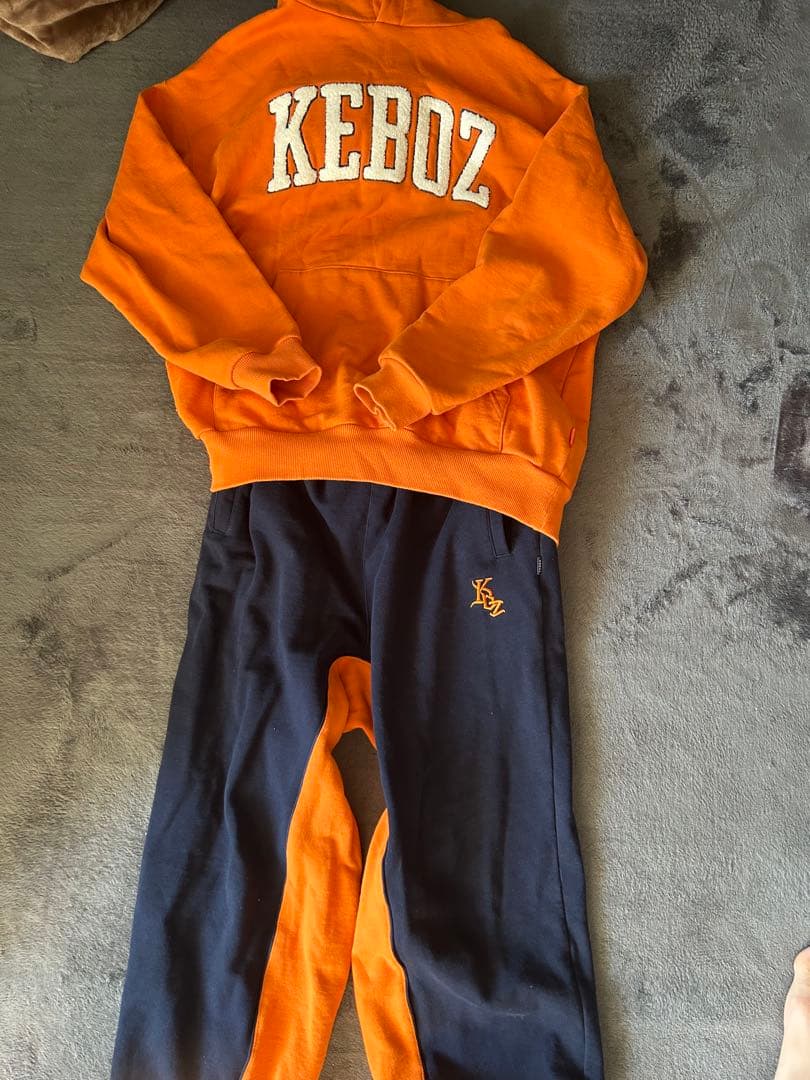 Keboz オレンジ パーカー セットアップ